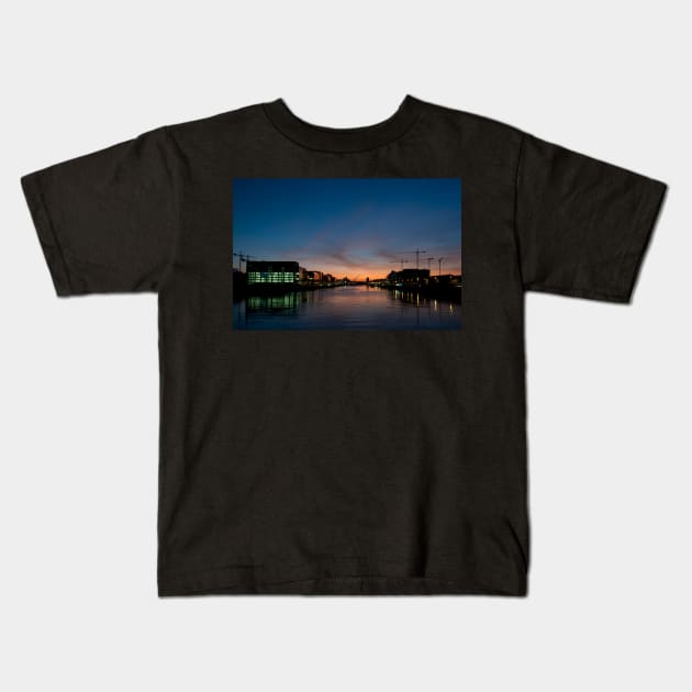 Dublin City Sunset Kids T-Shirt by shaymurphy